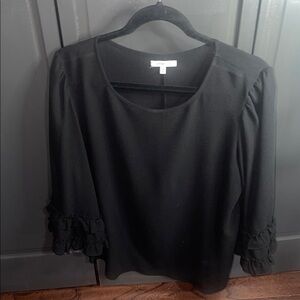 Max Studio Black Blouse with Ruffled Sleeves